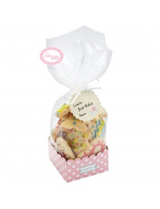 Sacos e Bases Rosa Bolinhas